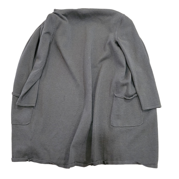 Banana Republic Long Open Cardigan Olive Green Cotton Blend Sleeves Pockets - Picture 2 of 6